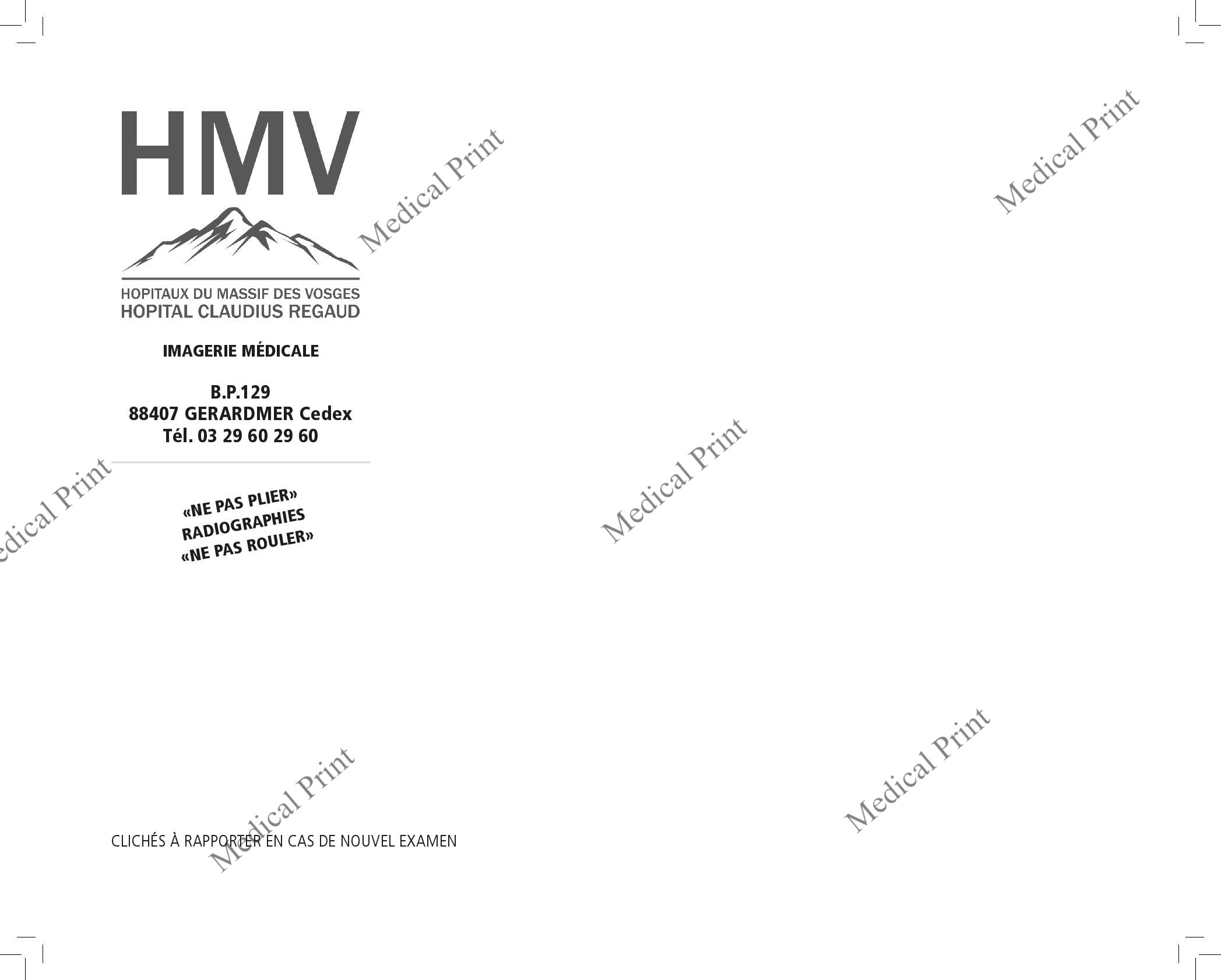 HOPITAL DE GERARDMER HMV POCHETTE RADIO 260 330